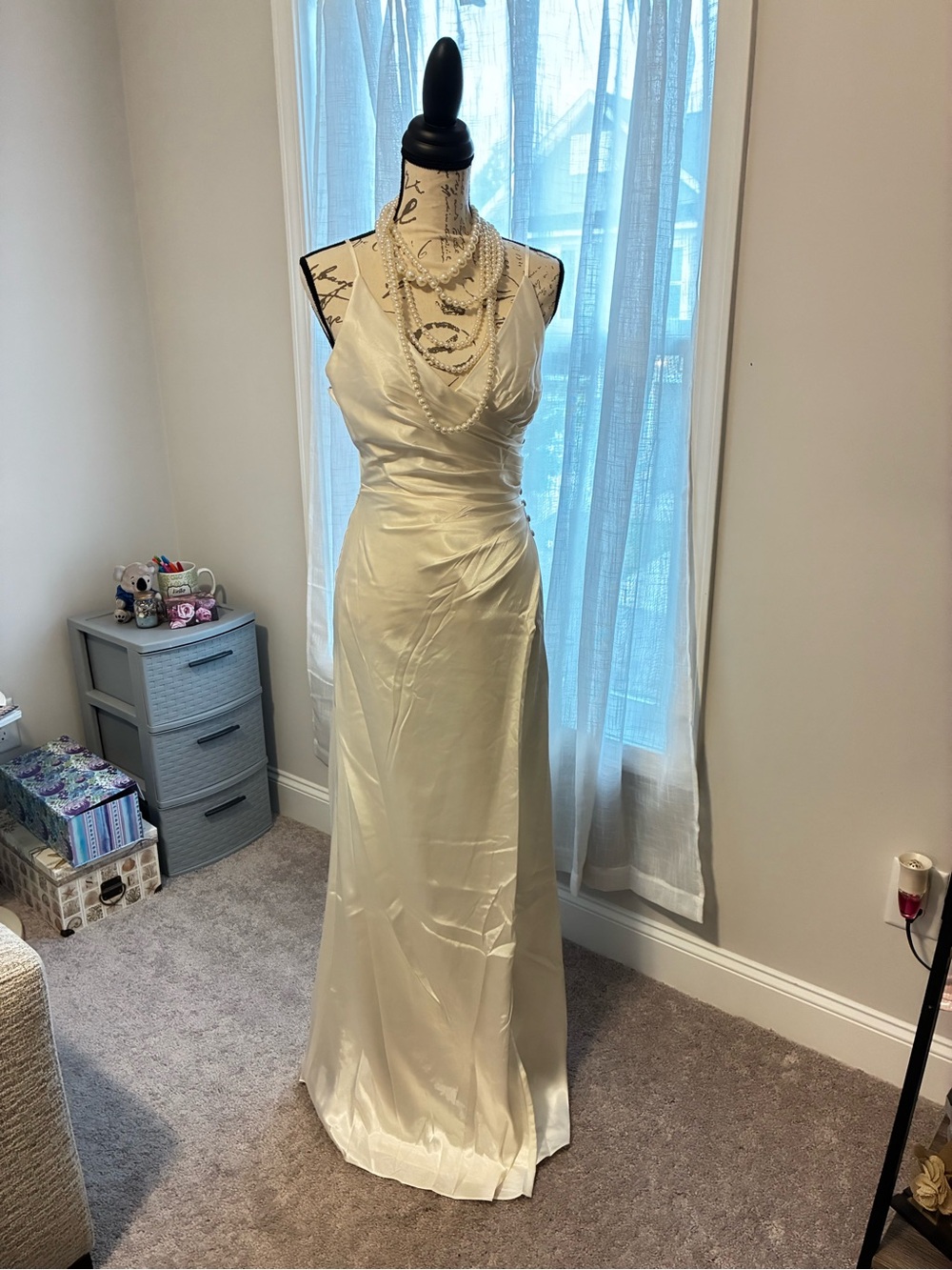 Ivory Satin Bridal/Evening Gown
